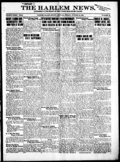 The front page of The Harlem news, Harlem, Mont., October 29, 1926