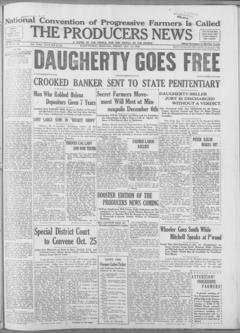 The front page of The producers news, Plentywood, Mont., October 15, 1926
