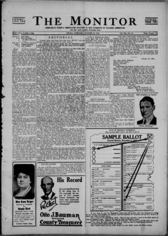 The front page of The monitor, Omaha, Neb., October 29, 1926