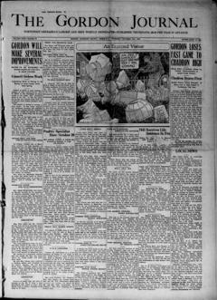 The front page of The Gordon journal, Gordon, Sheridan County, Neb., October 14, 1926