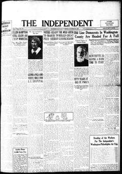 The front page of The independent, Elizabeth City, N.C., October 29, 1926