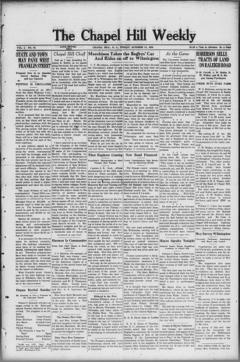 The front page of The Chapel Hill weekly, Chapel Hill, N.C., October 15, 1926