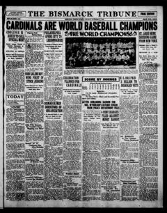 The front page of The Bismarck tribune, Bismarck, N.D., October 11, 1926