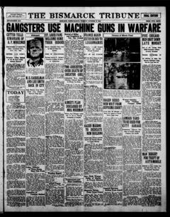 The front page of The Bismarck tribune, Bismarck, N.D., October 12, 1926