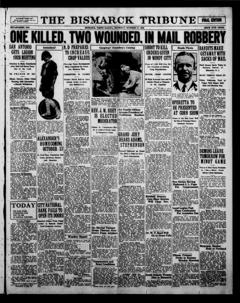 The front page of The Bismarck tribune, Bismarck, N.D., October 14, 1926