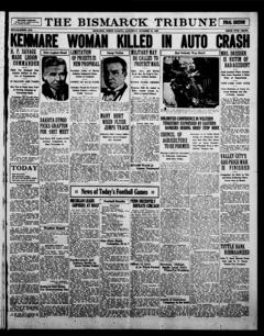 The front page of The Bismarck tribune, Bismarck, N.D., October 16, 1926