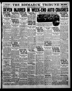 The front page of The Bismarck tribune, Bismarck, N.D., October 18, 1926