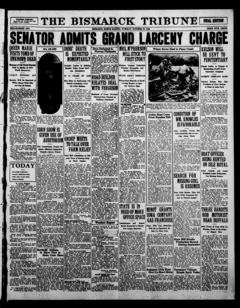 The front page of The Bismarck tribune, Bismarck, N.D., October 19, 1926