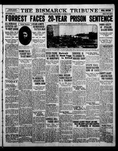 The front page of The Bismarck tribune, Bismarck, N.D., October 29, 1926
