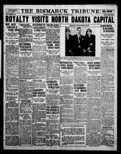 The front page of The Bismarck tribune, Bismarck, N.D., November 1, 1926
