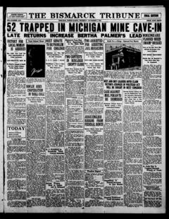 The front page of The Bismarck tribune, Bismarck, N.D., November 4, 1926
