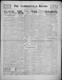 The front page of The Lambertville record, Lambertville, N.J., November 4, 1926