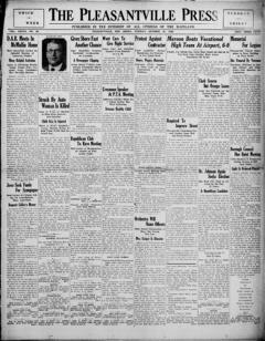 The front page of The Pleasantville press, Pleasantville, N.J., October 19, 1926