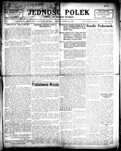 The front page of Jednośc Polek = Unity of Polish women, Cleveland, O. [Ohio], November 2, 1926