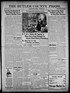 The front page of The Butler County press, Hamilton, Ohio, October 22, 1926