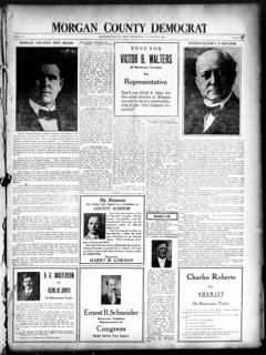 The front page of Morgan County Democrat, McConnelsville, Ohio, October 21, 1926