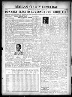 The front page of Morgan County Democrat, McConnelsville, Ohio, November 4, 1926