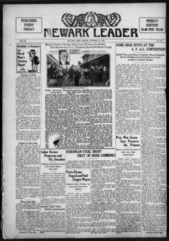 The front page of Newark leader, [Newark, Ohio], October 22, 1926