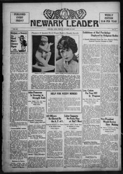 The front page of Newark leader, [Newark, Ohio], October 29, 1926