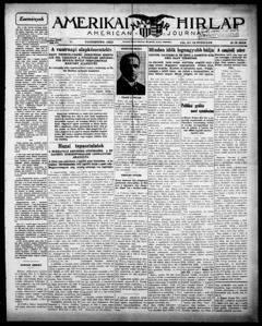 The front page of Amerikai Magyar hirlap = American Magyar journal, Youngstown, Ohio, October 21, 1926