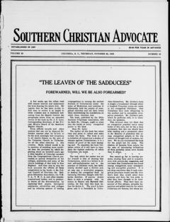 The front page of Southern Christian advocate, Charleston, S.C., October 28, 1926