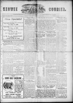 The front page of Keowee courier, Pickens Court House, S.C., October 13, 1926