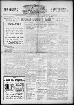 The front page of Keowee courier, Pickens Court House, S.C., November 3, 1926