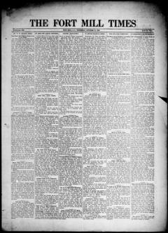 The front page of Fort Mill times, Fort Mill, S.C., October 14, 1926
