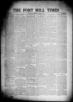 The front page of Fort Mill times, Fort Mill, S.C., October 21, 1926
