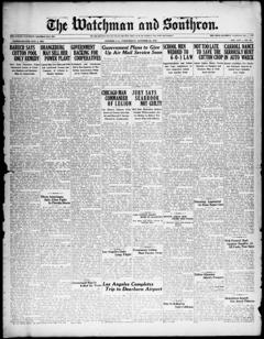 The front page of The watchman and southron, Sumter, S.C., October 20, 1926