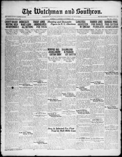 The front page of The watchman and southron, Sumter, S.C., November 6, 1926