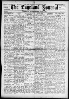 The front page of The Pageland journal, Pageland, S.C., October 13, 1926