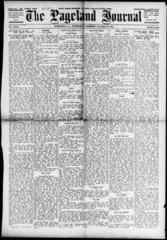 The front page of The Pageland journal, Pageland, S.C., October 20, 1926