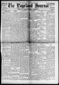 The front page of The Pageland journal, Pageland, S.C., November 3, 1926
