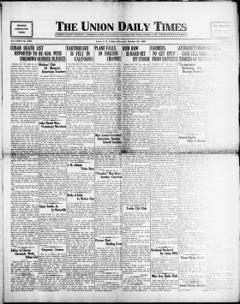 The front page of The Union daily times, Union, S.C., October 22, 1926