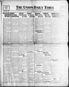 The front page of The Union daily times, Union, S.C., October 25, 1926