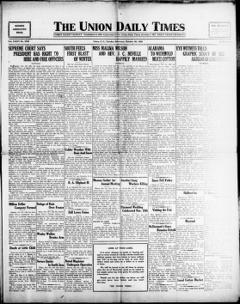 The front page of The Union daily times, Union, S.C., October 26, 1926