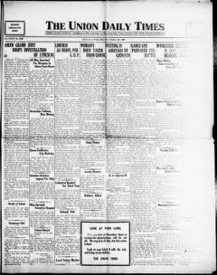The front page of The Union daily times, Union, S.C., October 29, 1926