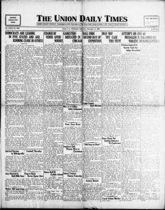 The front page of The Union daily times, Union, S.C., November 3, 1926