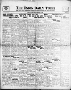 The front page of The Union daily times, Union, S.C., November 4, 1926