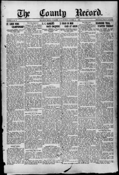 The front page of The county record, Kingstree, S.C., October 14, 1926