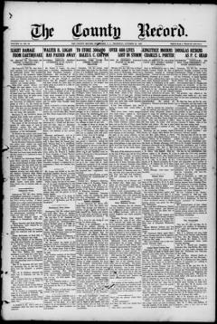 The front page of The county record, Kingstree, S.C., October 28, 1926
