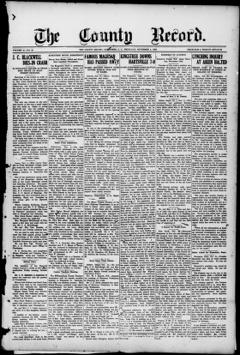 The front page of The county record, Kingstree, S.C., November 4, 1926