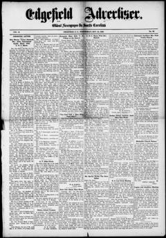 The front page of Edgefield advertiser, Edgefield, S.C., October 13, 1926