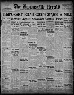 The front page of Brownsville herald, Brownsville, Tex., October 25, 1926