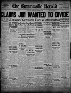 The front page of Brownsville herald, Brownsville, Tex., October 29, 1926