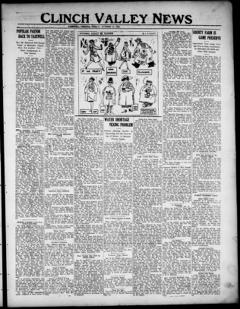 The front page of Clinch Valley news, Jeffersonville, Va., October 15, 1926