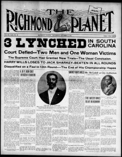 The front page of Richmond planet, Richmond, Va., October 16, 1926