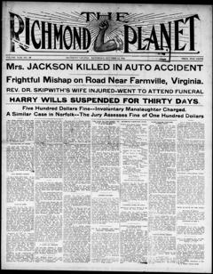 The front page of Richmond planet, Richmond, Va., October 23, 1926