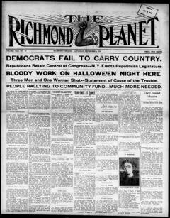 The front page of Richmond planet, Richmond, Va., November 6, 1926